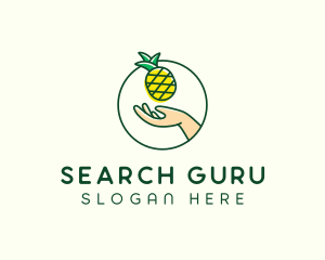 Hand Pineapple Fruit  logo design