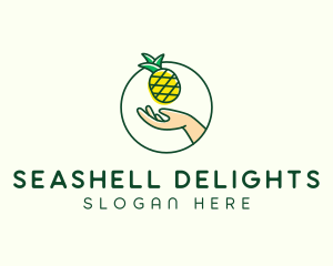 Hand Pineapple Fruit  logo design