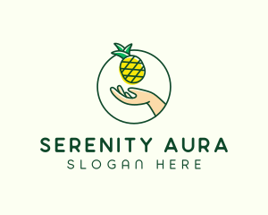 Hand Pineapple Fruit  logo design