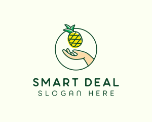 Hand Pineapple Fruit  logo design