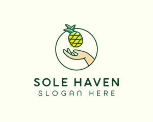 Hand Pineapple Fruit  logo design