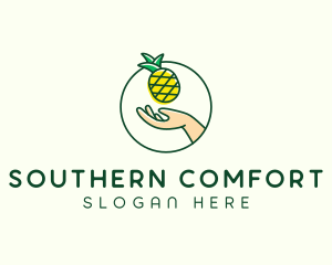 Hand Pineapple Fruit  logo design