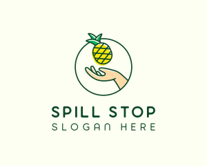 Hand Pineapple Fruit  logo design