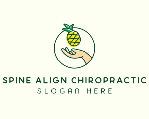 Hand Pineapple Fruit  logo design