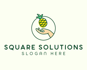 Hand Pineapple Fruit  logo design