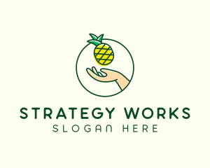 Hand Pineapple Fruit  logo design