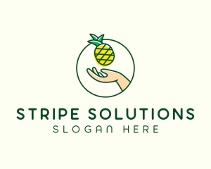 Hand Pineapple Fruit  logo design