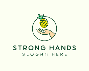 Hand Pineapple Fruit  logo design