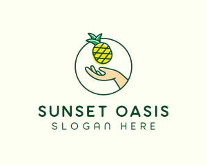 Hand Pineapple Fruit  logo design