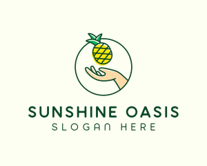 Hand Pineapple Fruit  logo design