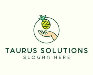 Hand Pineapple Fruit  logo design