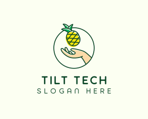 Hand Pineapple Fruit  logo design