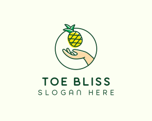 Hand Pineapple Fruit  logo design