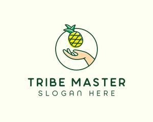 Hand Pineapple Fruit  logo design