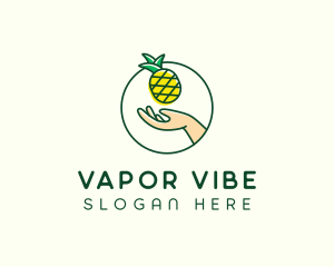 Hand Pineapple Fruit  logo design