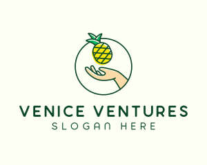 Hand Pineapple Fruit  logo design