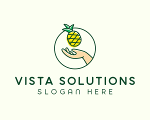 Hand Pineapple Fruit  logo design