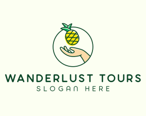 Hand Pineapple Fruit  logo design