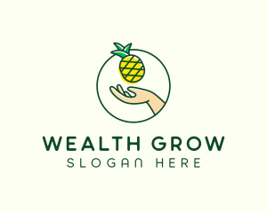 Hand Pineapple Fruit  logo design