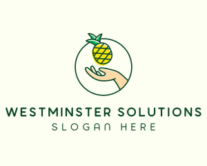 Hand Pineapple Fruit  logo design