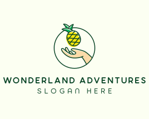 Hand Pineapple Fruit  logo design