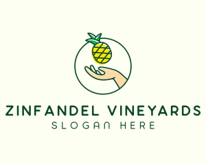 Hand Pineapple Fruit  logo design