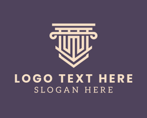 Beige - Column Shield Pillar logo design