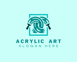 Painting Brush Wall Painter logo design