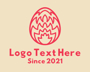 Poultry - Red Easter Egg logo design