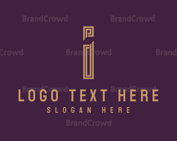 Premium Luxury Stripe Letter I Logo