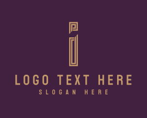 Premium Luxury Stripe Letter I logo design