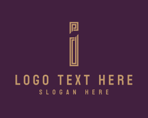 Line - Premium Luxury Stripe Letter I logo design