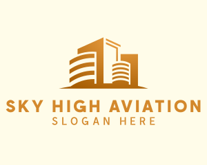 Skyscraper Building Contractor logo design