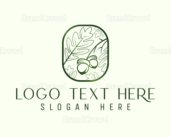 Green Acorn Leaf Logo