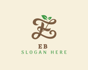 Garden - Brown Organic Letter E logo design