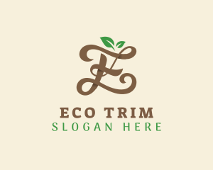 Brown Organic Letter E logo design