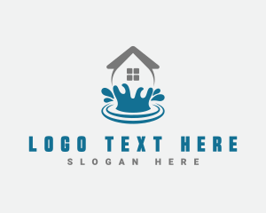 Real Estate - House Cleaning Water logo design