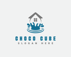 House - House Cleaning Water logo design