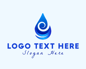 Sanitation - Water Drop Wave logo design