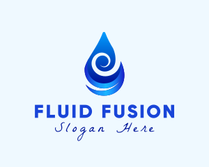 Water Drop Wave logo design