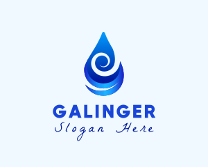 Cleaning - Water Drop Wave logo design