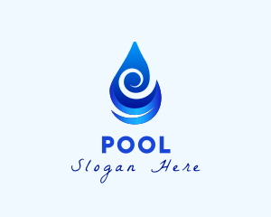 Aqua - Water Drop Wave logo design