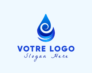 Rain - Water Drop Wave logo design