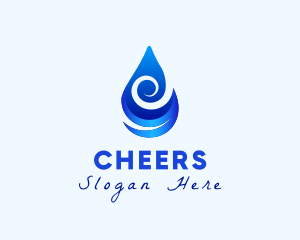 Wash - Water Drop Wave logo design