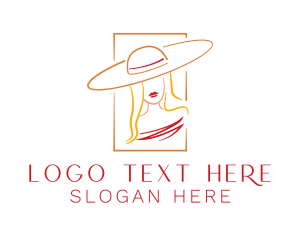 Scribble - Fashion Hat Lady logo design