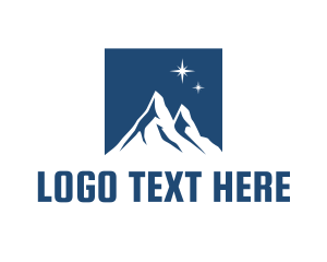 Negative Space - Modern Night Mountain logo design