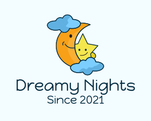 Nightwear - Smiling Moon & Star logo design