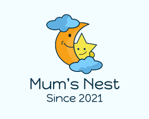 Mum - Smiling Moon & Star logo design