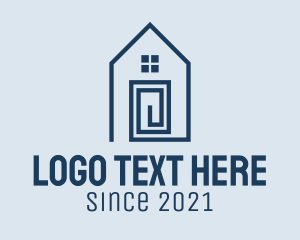 Builder - Blue Minimalist House logo design