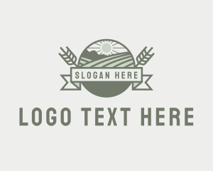 Sustainable - Wheat Farming Agriculture logo design